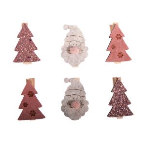 Image de Rayher Pince Sapin et Père Noël en bois 4 pcs