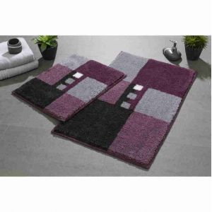 Image de Grund Tapis de salle de bain MERKUR violet Set - 2 pcs (tapis 40x50cm + tapis 50x80cm) / Couleur: Violet / Référence: b4114-166001177