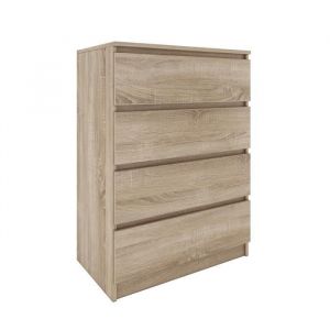 Hucoco - Commode moderne avec 4 tiroirs Malwa M4 - Beige