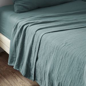 Drap plat gaze de coton uni 240x300 cm