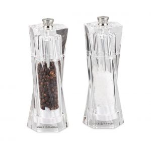 Cole & Mason H312007 Aldburgh Ensemble de Moulins à Sel et à Poivre, 140mm, Acrylique, Mouture Réglable
