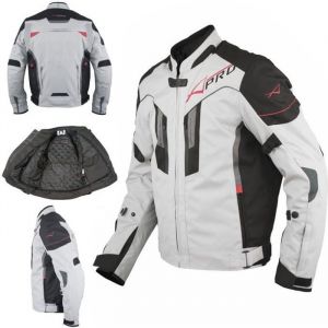 A-Pro Textile Blouson Moto Protections CE Respirant R&eacute;fl&eacute;chissant Gris 3X