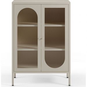 Buffet 2 portes en m&eacute;tal beige 70 cm - Ysia