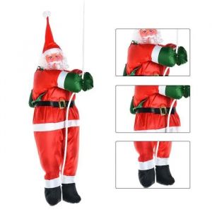 Père Noël Avec Corde À Grimper De 50 Cm En Peluche Décorations De Noël Extérieures Personnage De Noël Pour Jardin