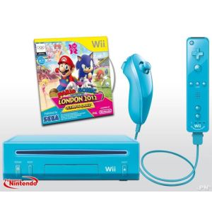 Image de Nintendo Pack Wii : Console bleue + Mario & Sonic aux Jeux Olympiques de Londres 2012 + Télécommande Wii Plus