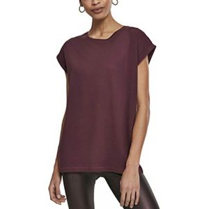 Urban classics Ladies Extended Shoulder Tee T-Shirt Femme,Rouge