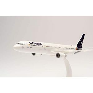 Herpa Airbus A321, La Souris, biplan Lufthansa, Ailes, modèle réduit d'avion avec Support, modélisme, maquettes, Objet de Collection, Snap-on, 612432, Multicolore