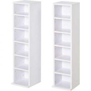 MH Lot de 2 étagères colonnes rhodes blanches
