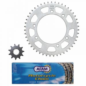 Kit chaîne moto Afam Rieju 50 Rs Sport 2012>2017, Rs3 2011>2020, Rs3 Pro 2011>2017 420