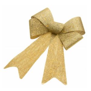 Ruedelafete Noeud brillant 39,1cm Etoiles hologrammes Or