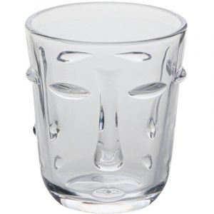 Secret de Gourmet Lot de 6 gobelets Visage transparent D8,5xH10cm - Atmosphera cr&eacute;ateur d'int&eacute;rieur