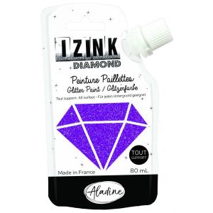 Aladine Peinture pailletée Izink Diamond - Violet - 80 ml