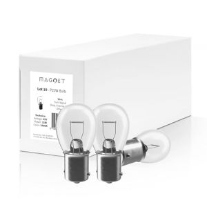 Ampoule Halogène P21W, Magnet, Pack 10, BA15s 12V - Éclairage Voiture et Moto - Lumière Chaude 2800K - Installation Facile