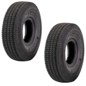 Cyclingcolors 2x PNEU TUBELESS 4.10 / 3.50 - 4 TONDEUSE TRACTEUR BROUETTE CHARIOT DIABLE 410x350x4 pneus