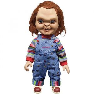 Close Up Poupée parlante 15 Childs Play Chucky - Good Guy Evil Face multicolore, en plastique, avec effets sonores, fabricant: Mezco.