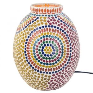 Signes Grimalt Lampe de Table Indienne Mosaïque Multicolore 25cm
