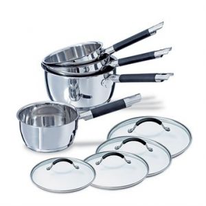 Mathon Lot 4 casseroles + 4 couvercles Rapidcook 14 à 20 cm