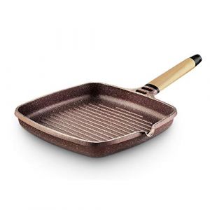 Castey Grill 27cm antiadhésif, fonte d’aluminium, manche amovible, tous feux