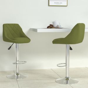 VidaXL Tabourets de bar Velours 2 pcs Vert clair - Vert clair