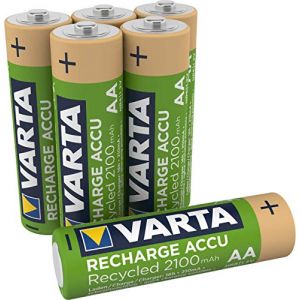 Image de Varta Piles Rechargeables Accus Recycle AA 2100 mAh Pré-chargée Blister de 6