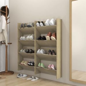 VidaXL Armoires ? chaussures murales 4 pcs Ch?ne Sonoma 60x18x60 cm