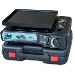 Intec Réchaud gaz portable 2200W Allumage Piezo Plaque plancha Mallette