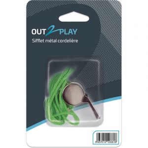 Sifflet m&eacute;tal avec cordeli&egrave;re Out2Play