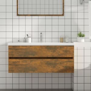 VidaXL Armoire de lavabo Chêne fumé 100x38,5x45 cm Bois d'ingénierie