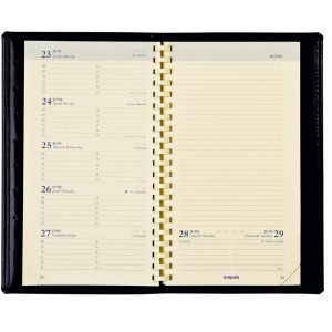 Brepols Agenda semainier Notaplan - format 9 x 16 cm - couverture PVC noire * Attention pré-commande uniquement *