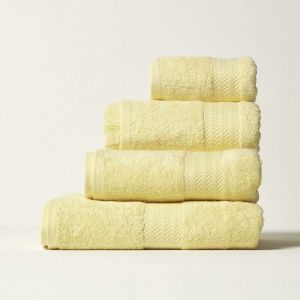 Carré éponge 30 x 30 cm en coton égyptien 500 g/m², Lot de 4, Jaune clair - Jaune clair - Homescapes