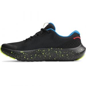 Under Armour Jungen UA BGS Surge 4 Laufschuhe, Noir, haute visibilité, jaune, blanc, 37.5 EU