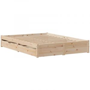 VidaXL Cadre de lit sans matelas 140x190 cm bois de pin massif