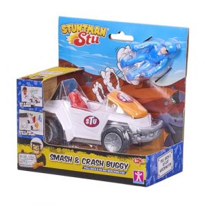 Bandai Stuntman Stu - Crash Buggy - Jouet pour réaliser des Cascades - Figurine Cascadeur Inclus - Jeu de Crash avec véhicule à rétrofriction - Jouet Enfant 4 Ans et + - COSS8373