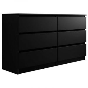 Commode Comfivo 161, Noir, Avec tiroirs, 77x138x40cm - Noir
