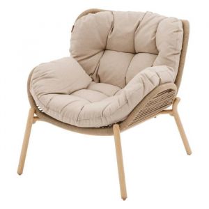 Hesperide Fauteuil de salon de jardin Meloane beige acier et polyester