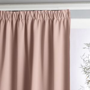 Rideau occultant double face galon fronceur, Voda Rose Poudré Taille 350X140 cm;250X140 cm;180X140 cm
