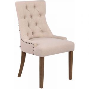 CLP Chaise de salle à manger ABERDEEN tissu beige Antique clair