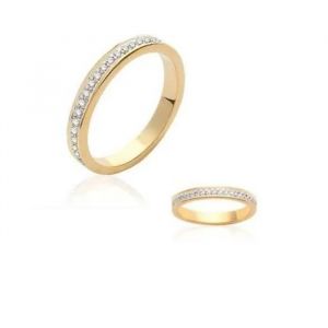 Bague - Bijouxia - Empierr&eacute;e Microserti - Plaqu&eacute; Or 18 Carats - Tailles 50 &Agrave; 60 - Oxyde De Zirconium