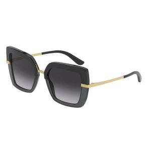 Dolce & Gabbana Lunettes de Soleil HALF PRINT DG 4373 BLACK GREY/GREY SHADED 52/21/140 femme