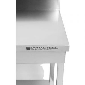 Table Inox avec Dosseret et Etagère - P 600 mm - L 1200 mm