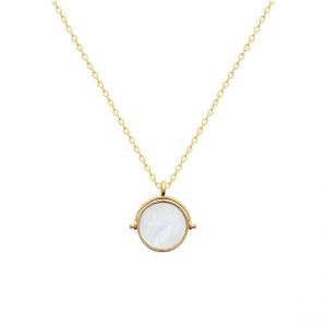 Pendentif femme plaqué or nacre 15 mm - YWW0V04
