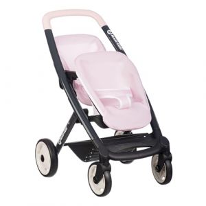 Smoby Maxi-COSI - Poussette Jumeaux Rose - Jouet d'Imitation - Balader 2 Poupons Jusqu'à 42 cms - Roues Silencieuses et Multidirectionnelles - A Partir de 3 Ans - Fabrication Espagnole