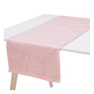 Le Jacquard Français Chemin de table Tivoli 100% lin Rose