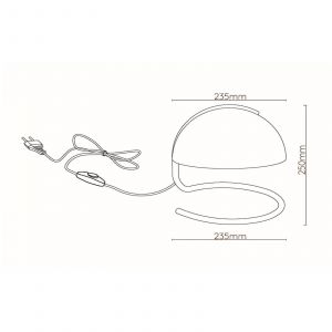 Lucide Lampe &agrave; poser r&eacute;tro Cato abat-jour opale, orange