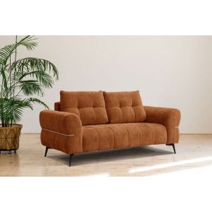 Canapé droit 3 places tissu brique - Salvini