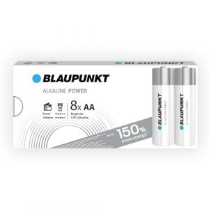Blaupunkt AA Piles alcalines, Paquet de 8, idéales pour Les horloges murales et Les télécommandes, LR6BPO/8CB
