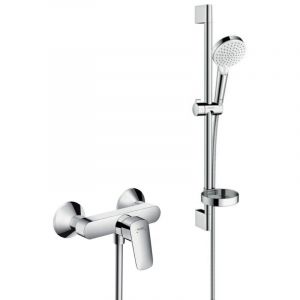 Hansgrohe Logis Pack Mitigeur monocommande + Set de douche Crometta Vario avec porte-savon (71600000-Crometta2)