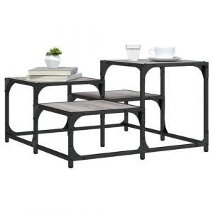 VidaXL Table basse sonoma gris 68x68x40 cm bois d'ing&eacute;nierie