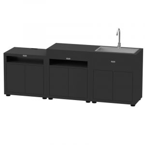 Le Marquier Cuisine Ext&eacute;rieure 3 Modules Sans Cr&eacute;dence - Noir