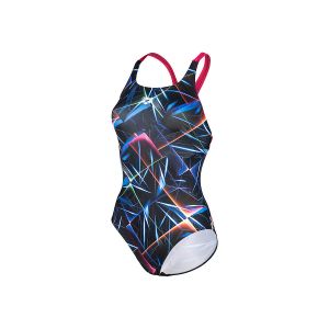 Image de Arena Femme Women's Swimsuit Swim Pro Back Allover Une pi ce, Black-multi- Freak Rose, 44 EU